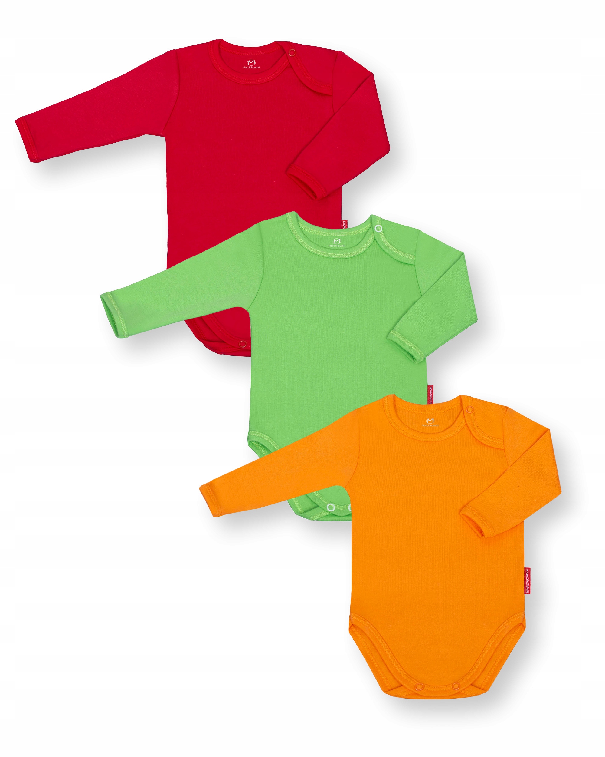 

3-PACK Body Długi Rękaw Bawełna Bez Nadruku 116 CM