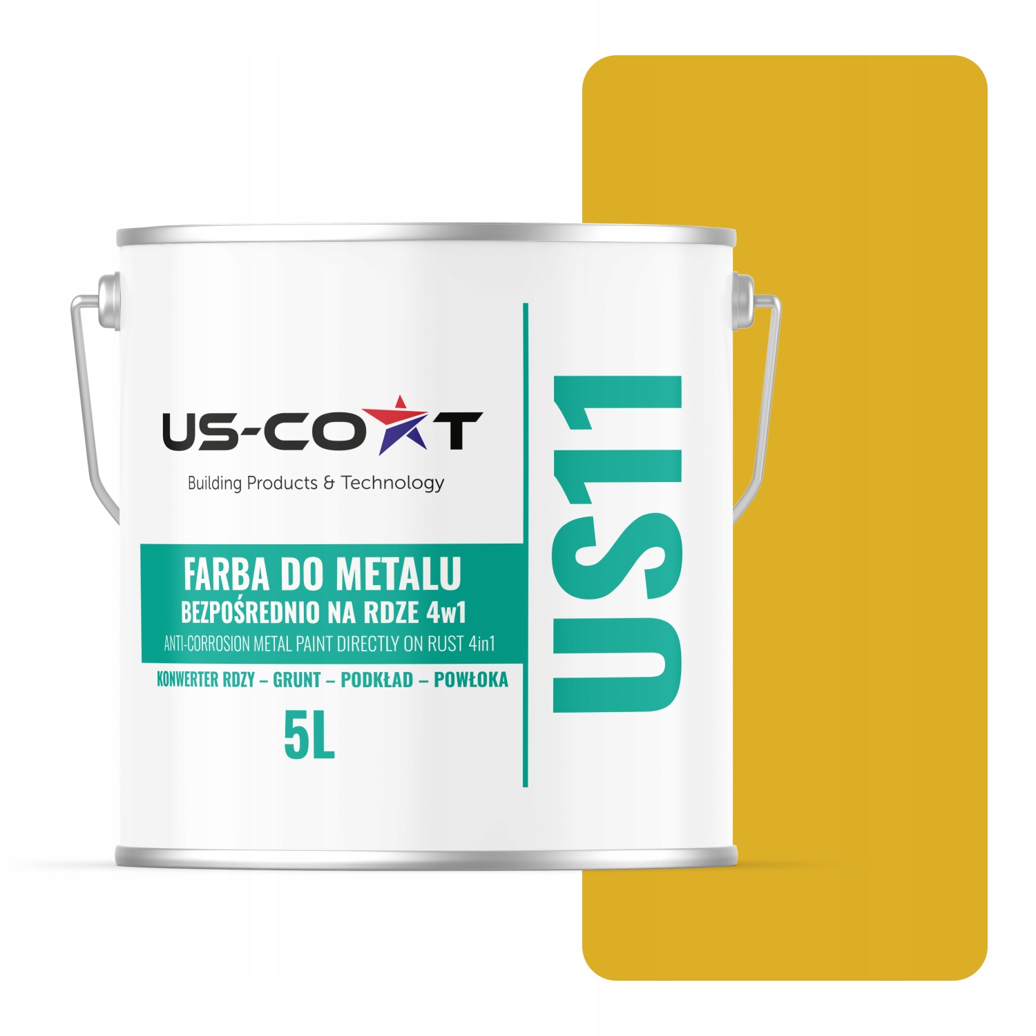 Antikorózna Farba Na Kov Na Hrdzu 4v1 Žltá Citrónová RAL1012 Polomat 5L