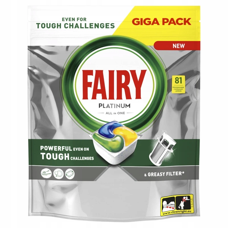 Levně Fairy Platinum Kapsle do Myčky Citron 81 Ks
