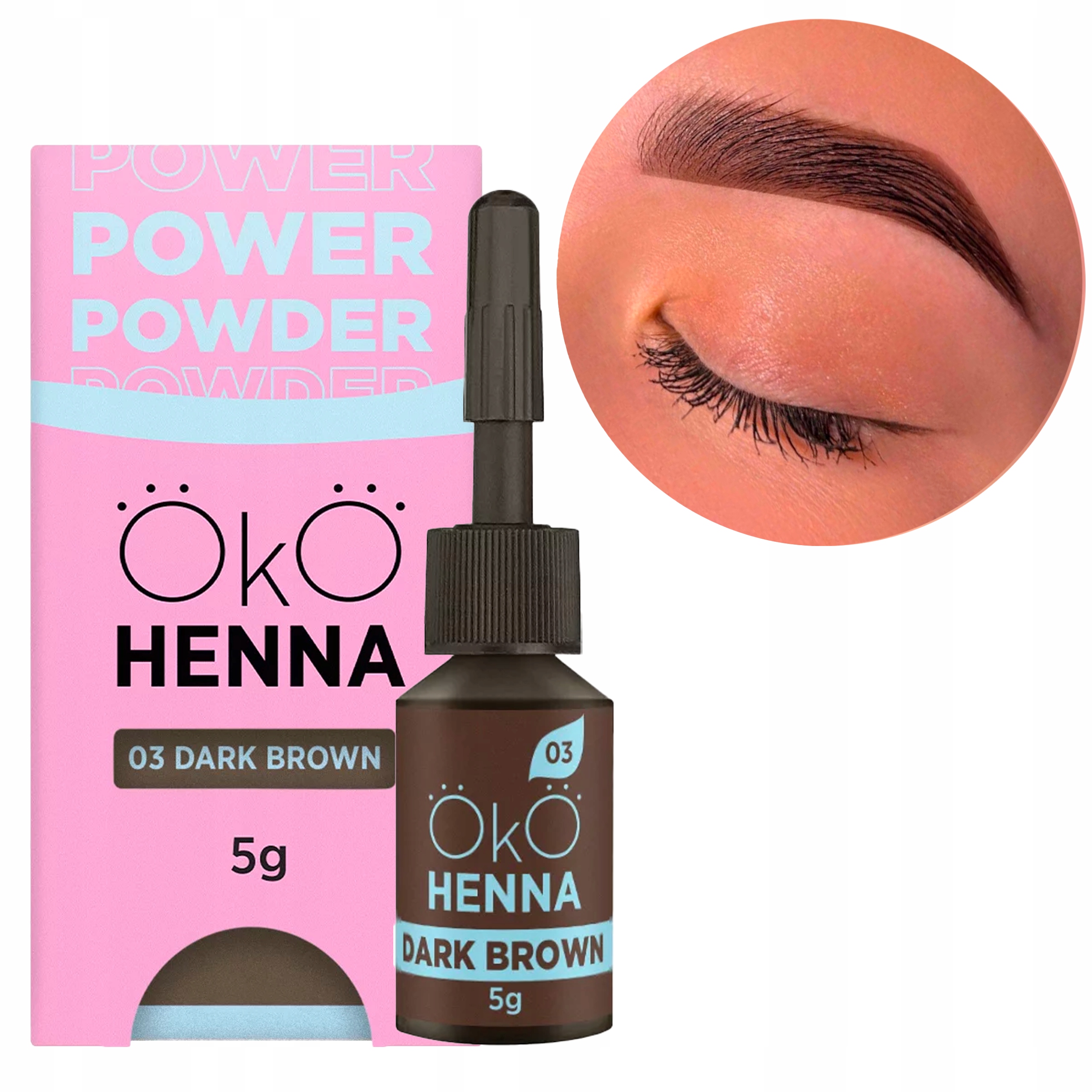 Henna Na Obočí Hnědá Pudrová Tmavě Hnědá Oko #03 Dark Brown 5 g