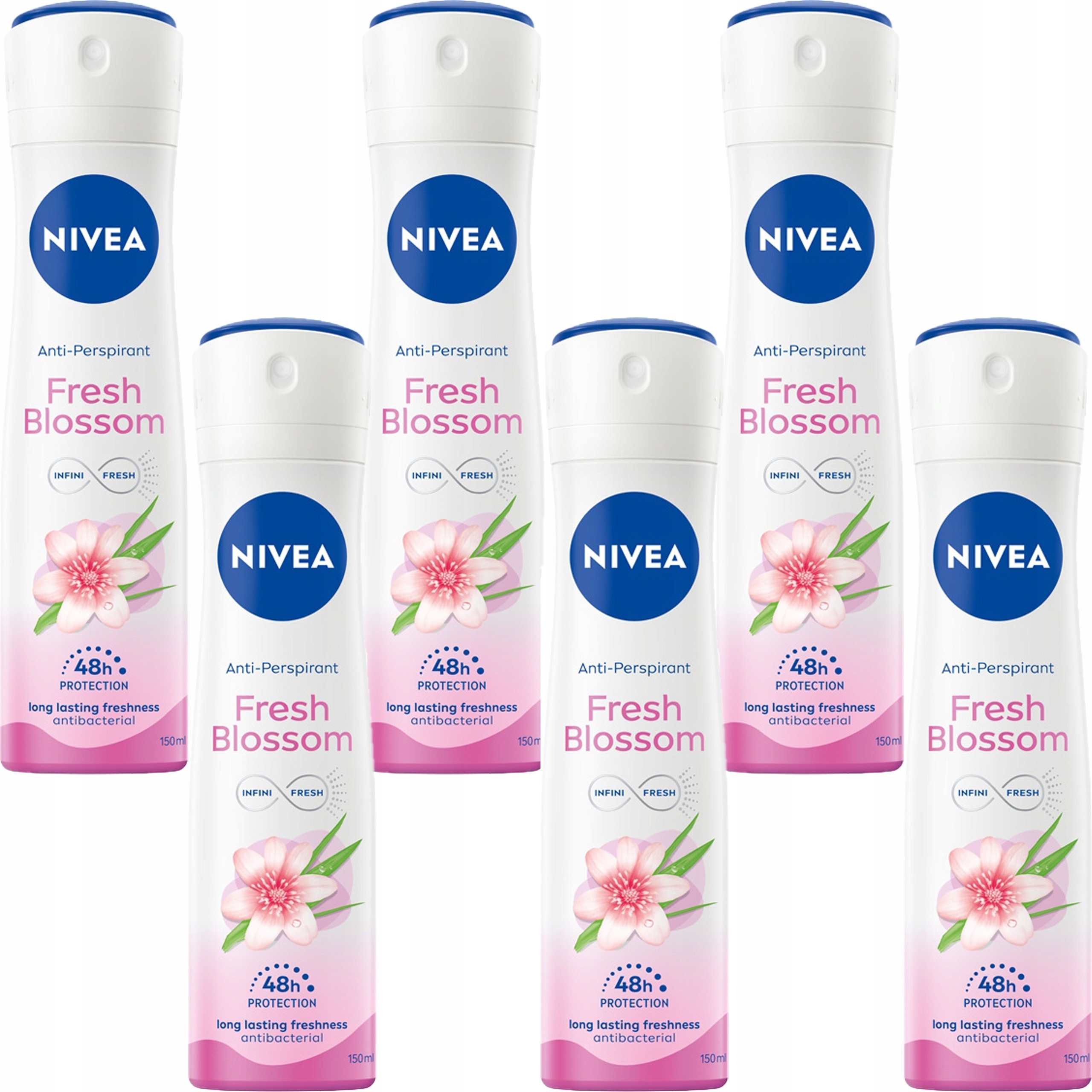 6 x Nivea Fresh Blossom Antyperspirant Dla Kobiet Spray