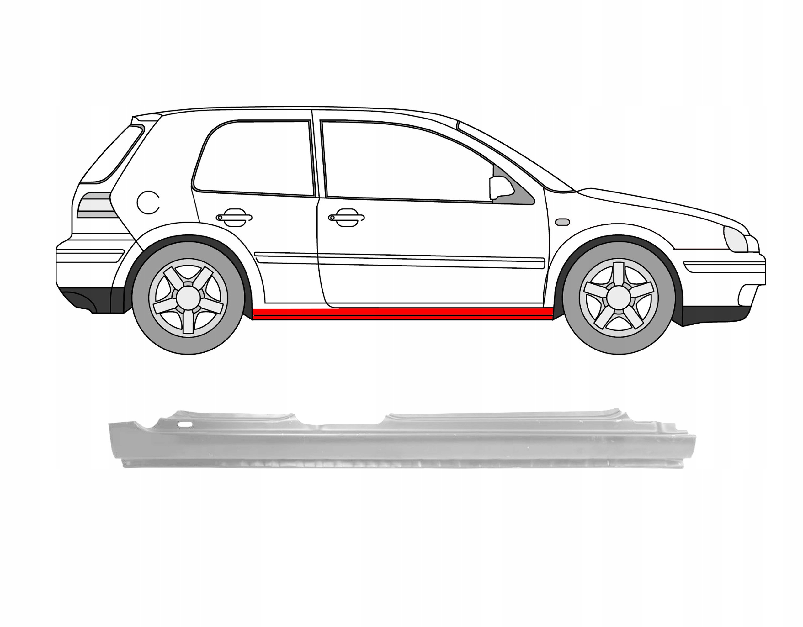 PRAH VW GOLF IV 4 BORA PRAVÝ 1997-2006 5D HATCHBAC