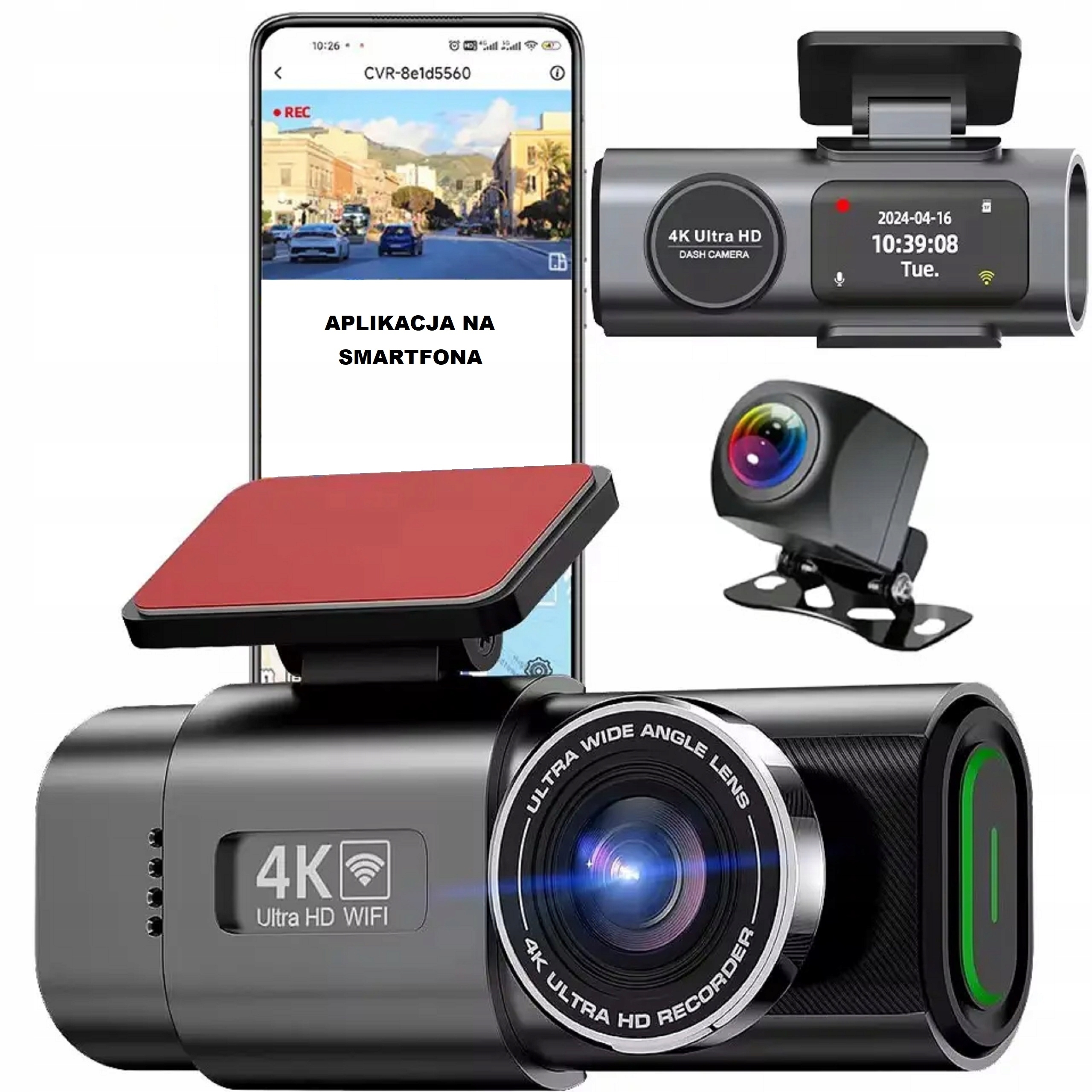 Videorekordér 4K/FHD autokamera zadná aplikácia Wifi Gps