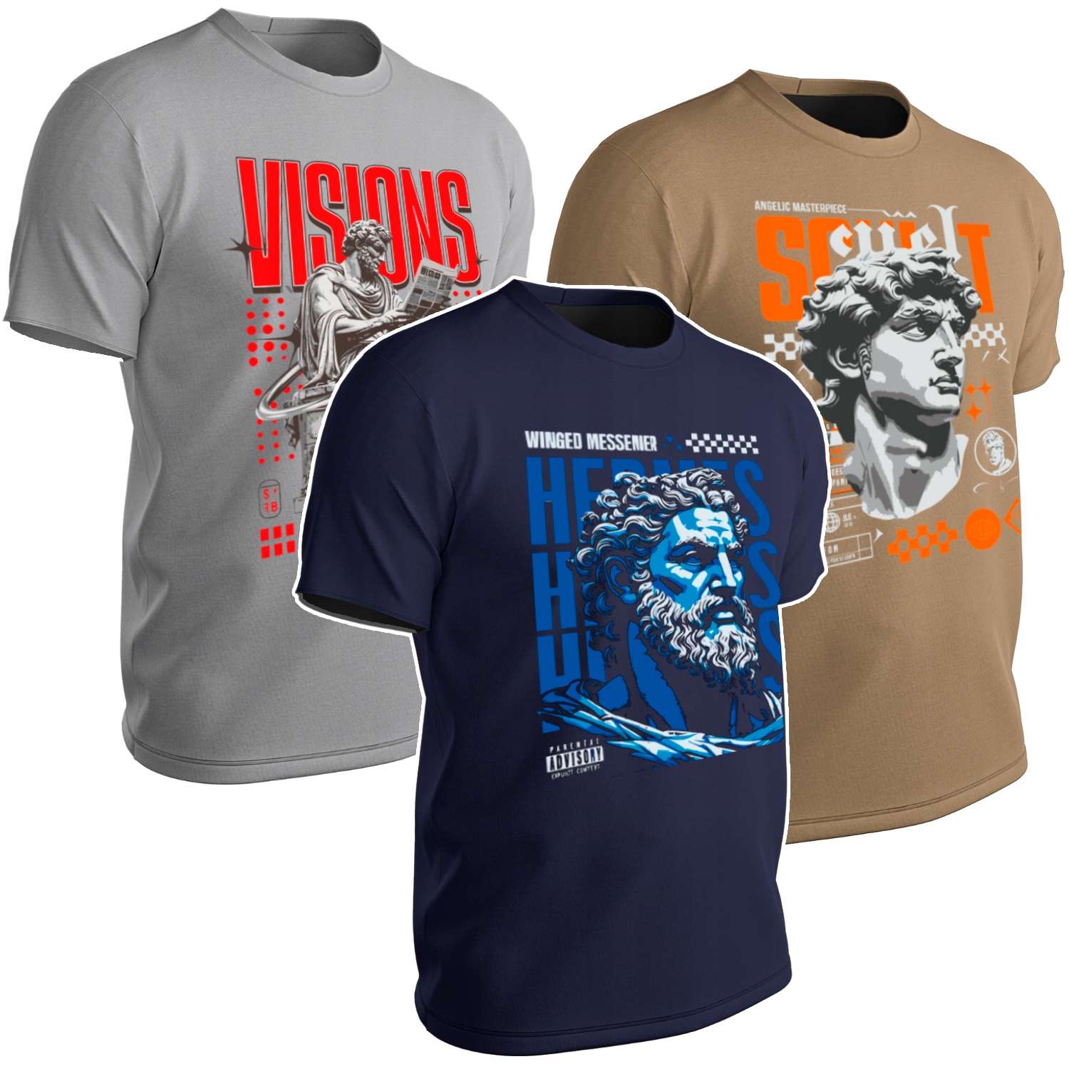 Tričko 3 Ks Streetwear Trička 3 Ks Trička Umělecké Dárek
