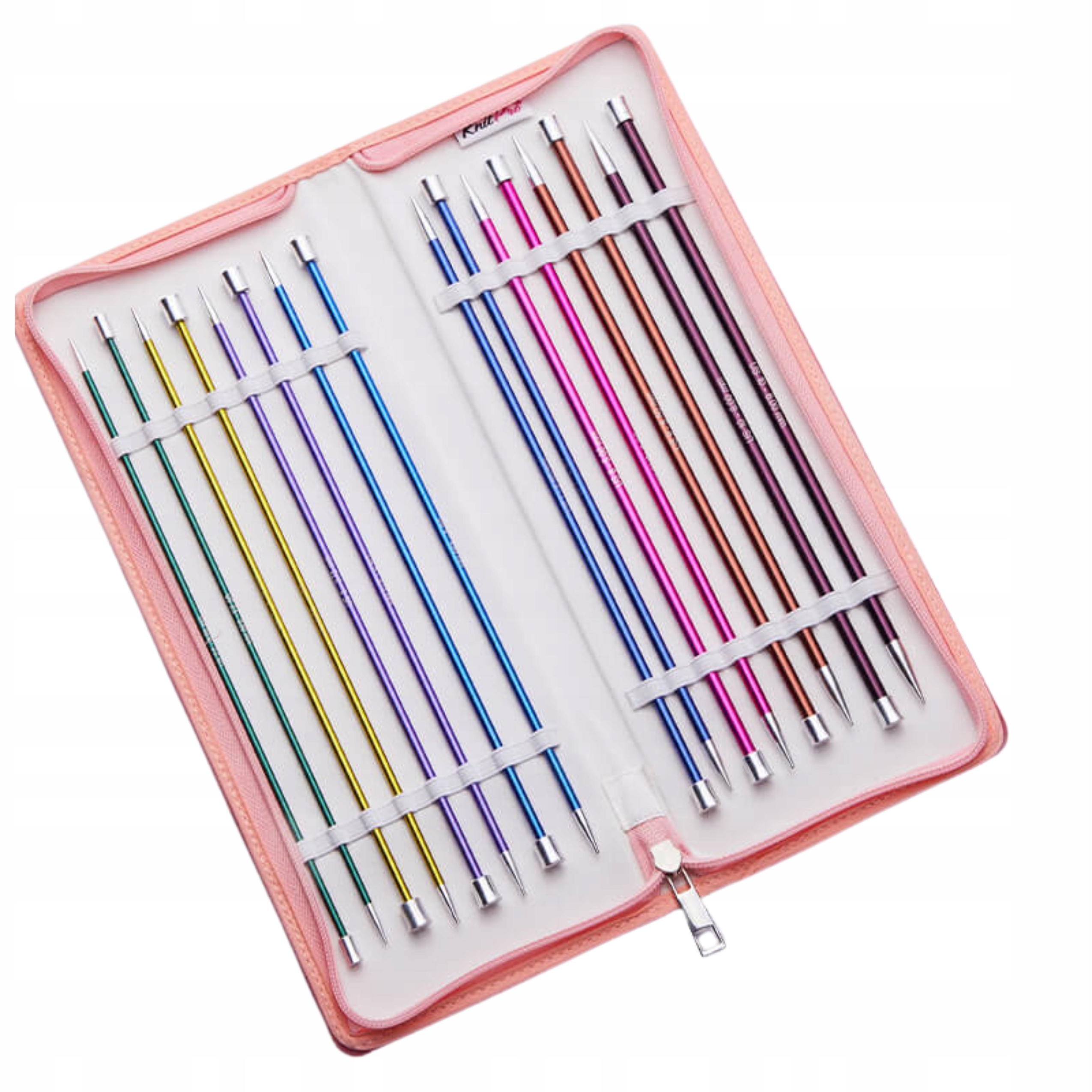 sada rovných kovových drátů 25cm Knitpro Zing Grande – 11párů