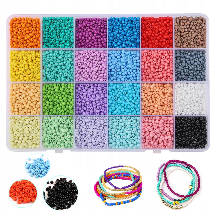 Zestaw Koralików do Robienia Bransoletek 3mm 12000