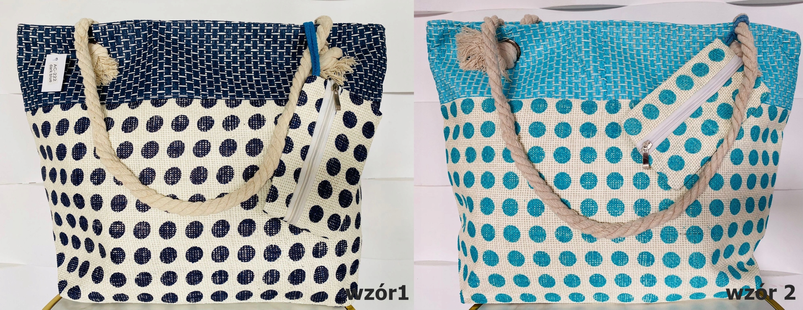 Torba Plażowa Pleciona Duża Różne Kolory Marka inna