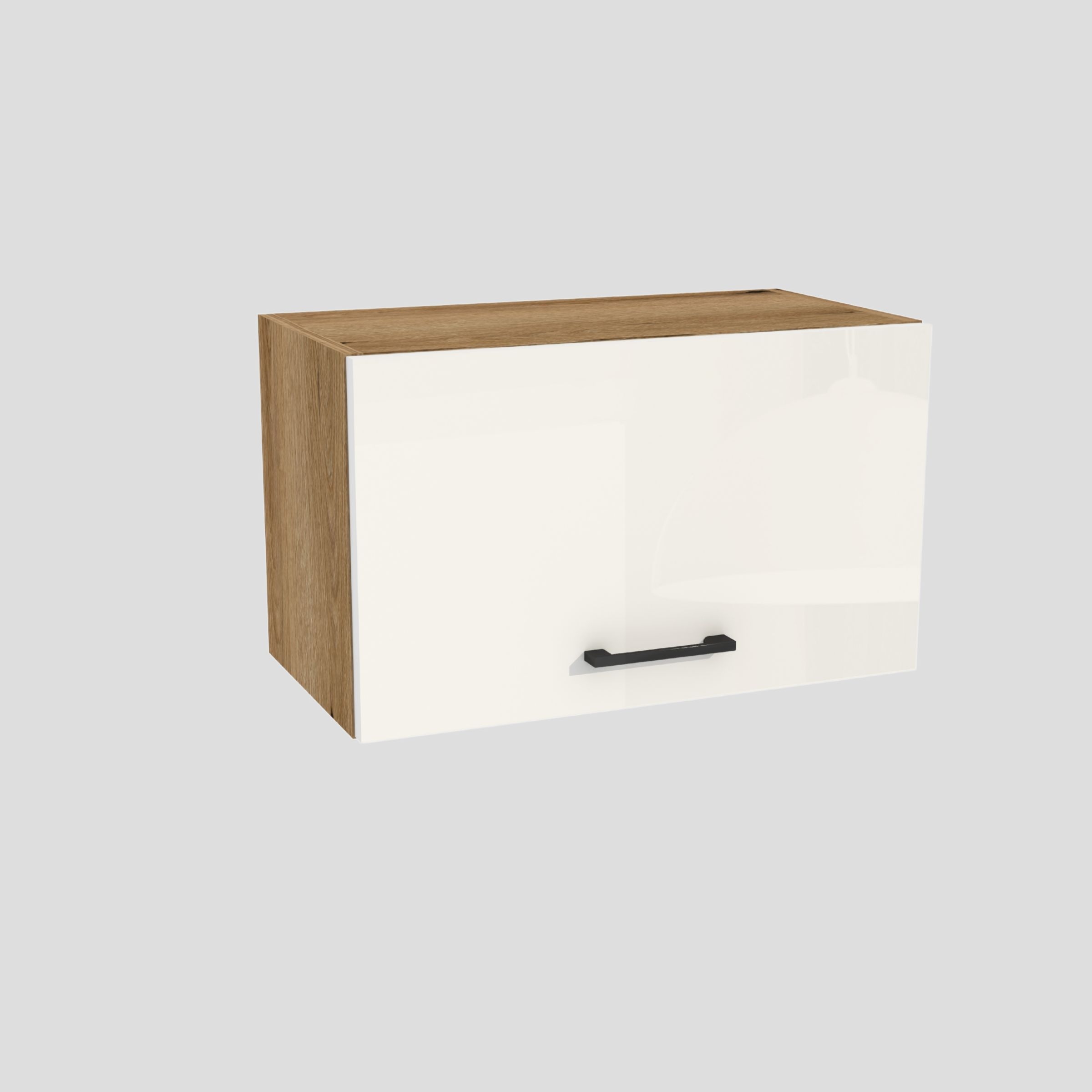 Horní digestořová kuchyňská skříňka 60/36 Capri Dub Evoke přední Bílá Akryl Lesk