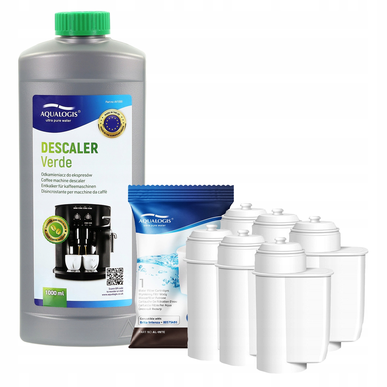 6x Filtr vody AL-Inte pro kávovar Siemens Odvápňovač 1 l