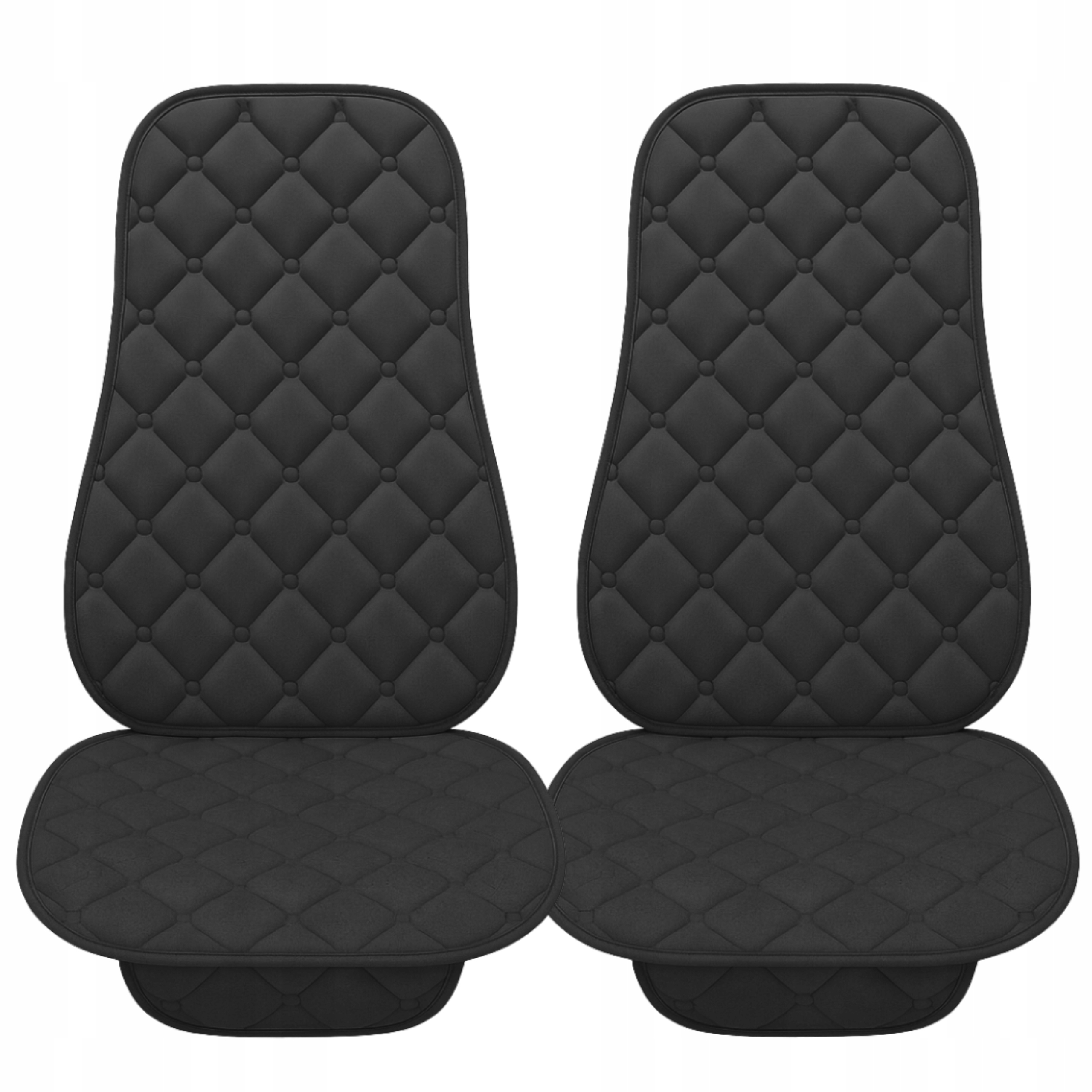 Pokrowce Na Fotele Samochodowe Siedzenia Czarne Pikowane Wodoodporne 2szt