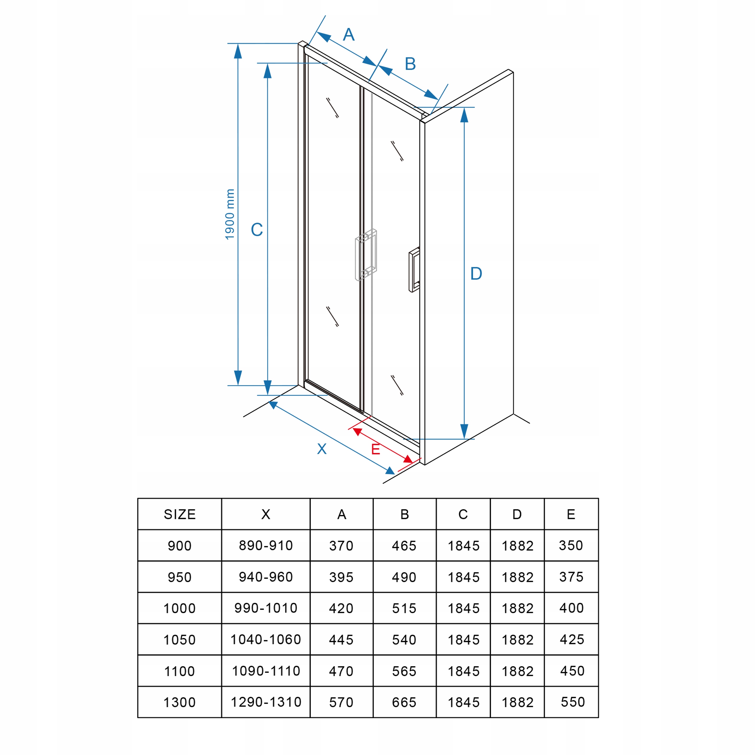 DRZWI PRYSZNICOWE WNĘKOWE PRZESUWNE 100CM CZARNA KABINA WALKIN SZYBA EAN (GTIN) 5906501671457