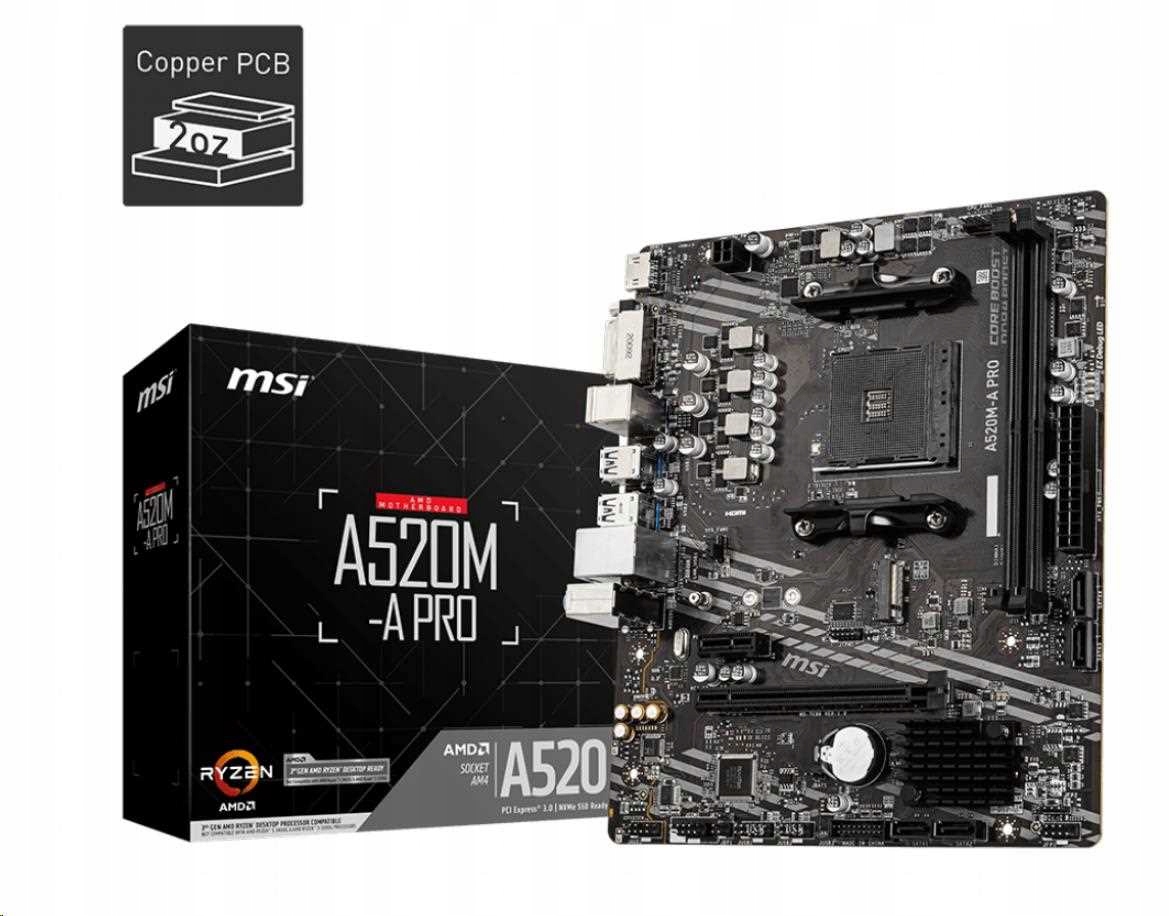 Msi Mb Sc AM4 A520M-A Pro, Amd A520, 2xDDR4, m-ATX A520M-A Pro