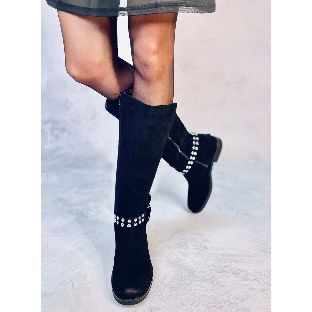 Oficerki damskie zamszowe Black r.37 Stan opakowania oryginalne