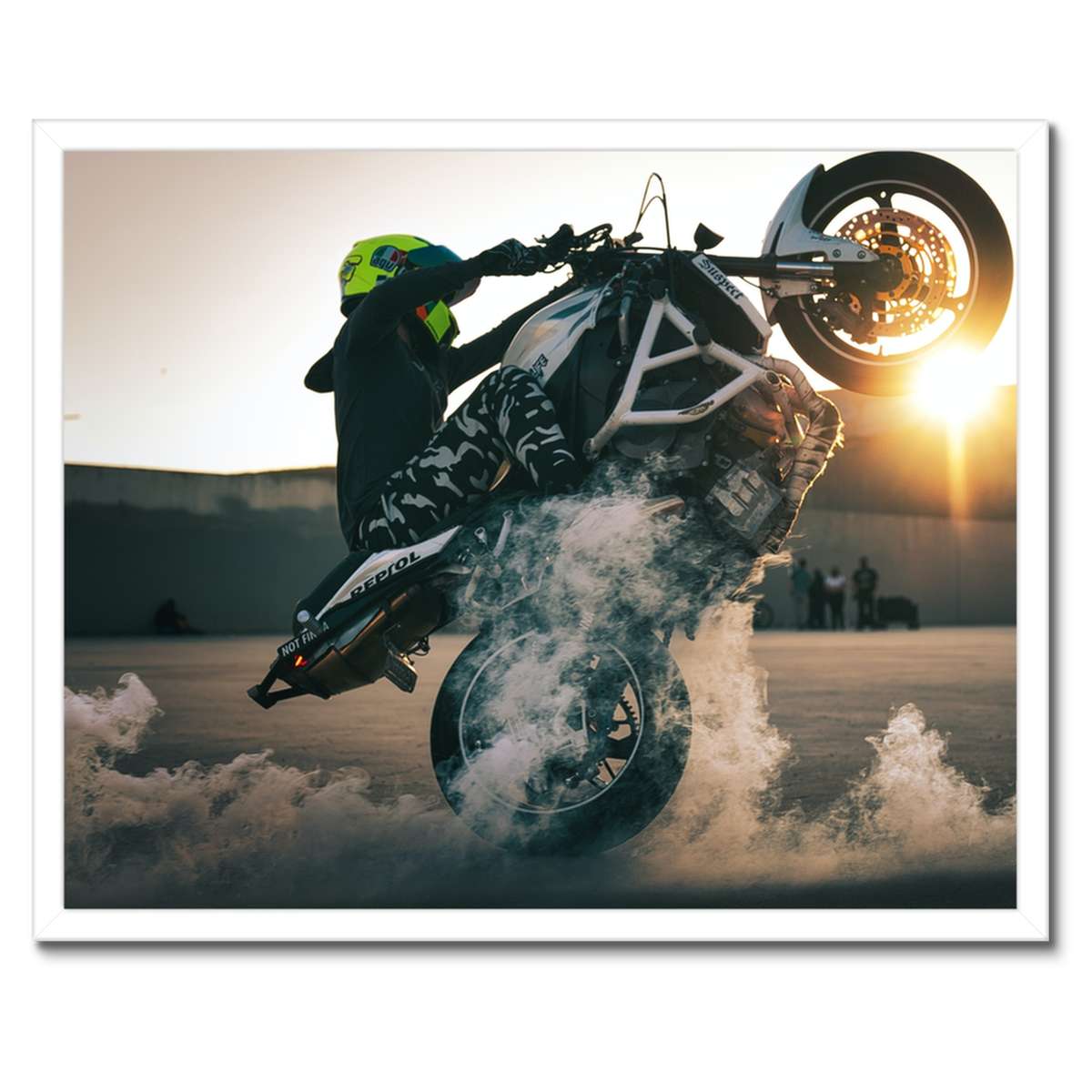 Plakáty v rámu 50x40 Pálení gumy na motocyklu