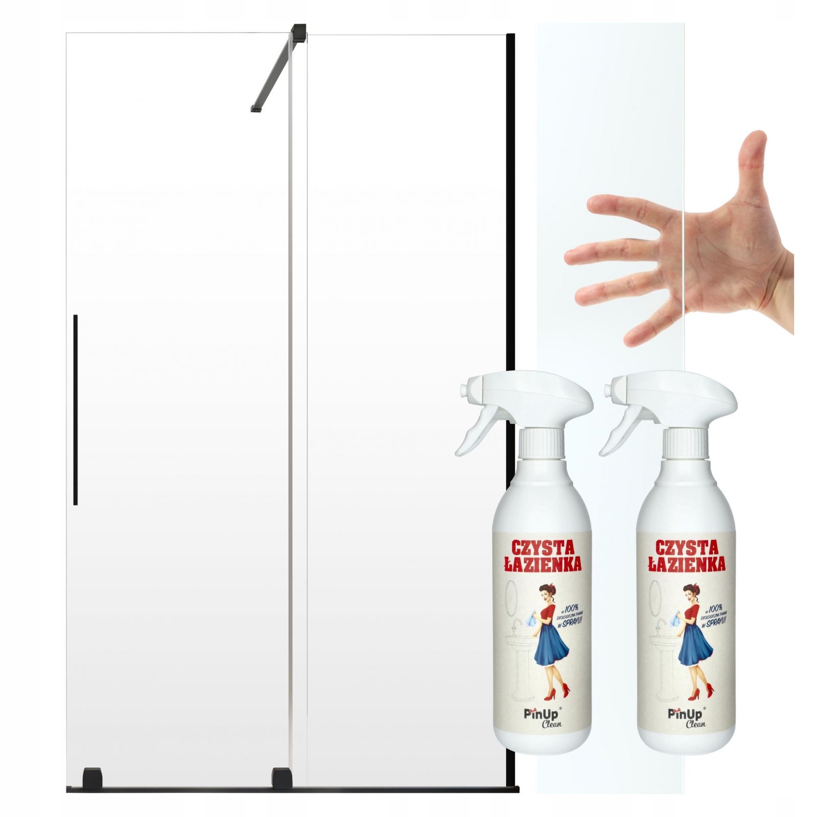 Kabina prysznicowa przesuwna Walk-in 140 P czyste pianka czyszcząca PinUp