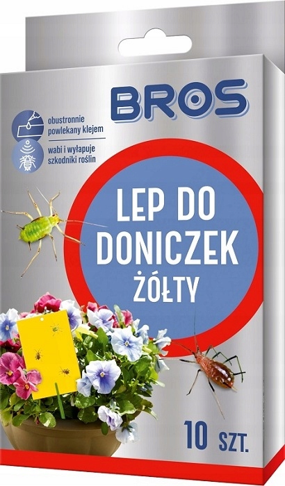 LEP DO DONICZEK ŻÓŁTY Bros wyłapujący mszyce ziemiórki pułapka - 10 sztuk