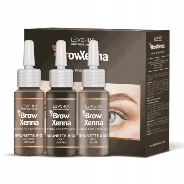 Henna pudrová BrowXenna Brunette Set Sada 3ks