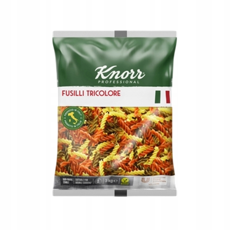 Levně Těstoviny Fusilli Tricolore (Fusilli ve 3 barvách) Knorr 3 kg
