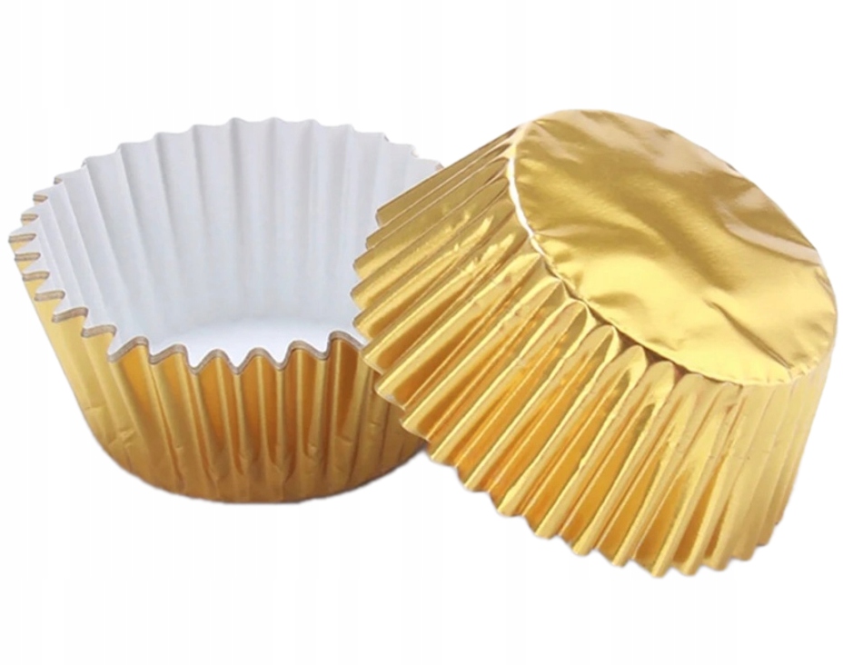 

Papilotki Foremki Do Muffinek Złote Złoty 50 Szt