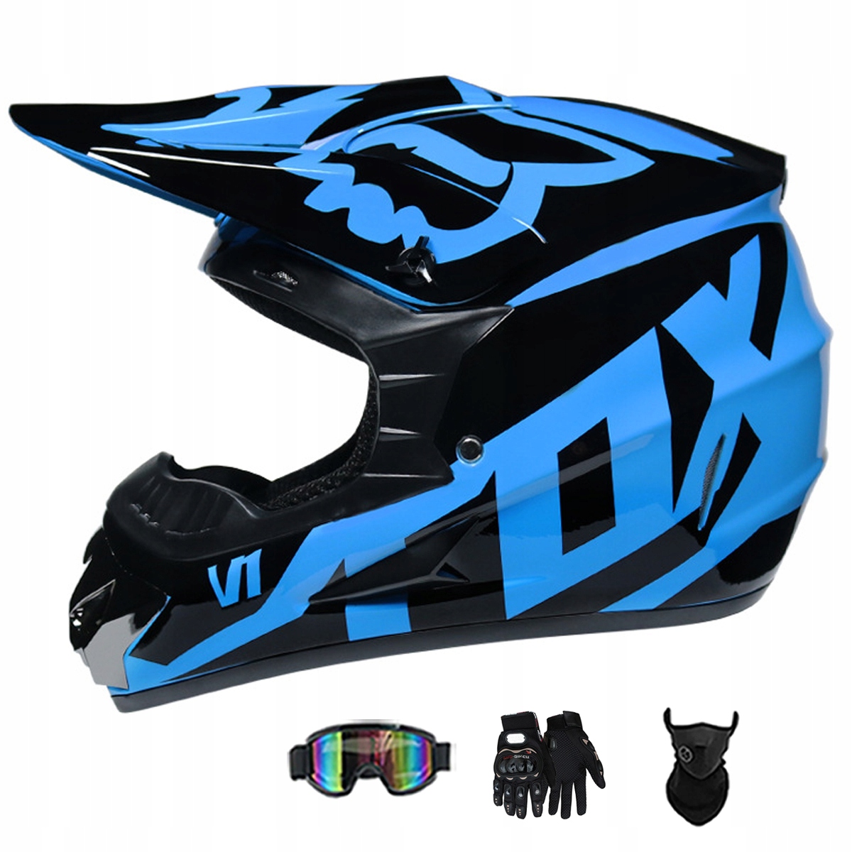 Motocyklová Přilba Lehká Enduro Quada Brýle Rukavice Maska XL