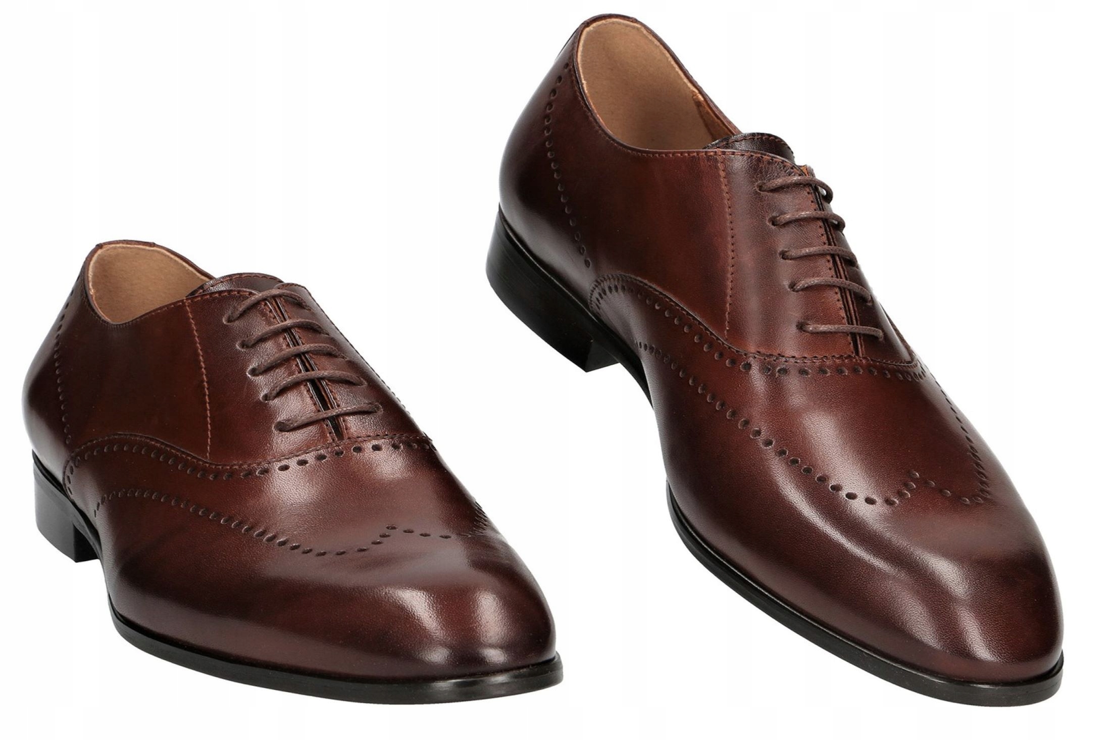 

Buty Oxford Brogs Klasyczne Wiedenki Brąz Hebanowy