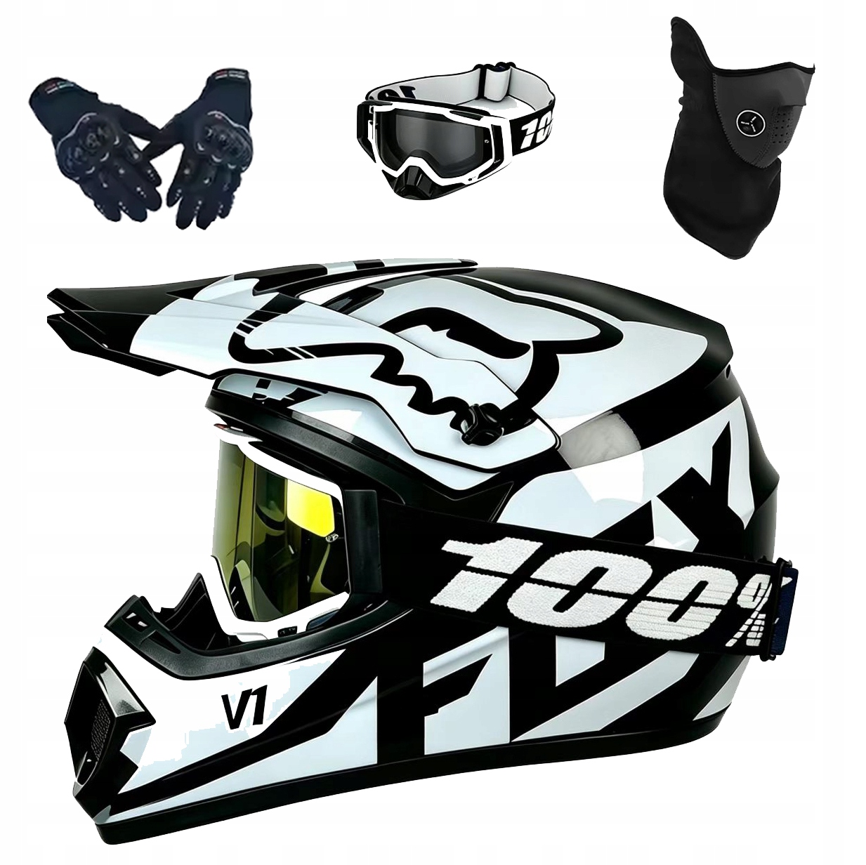 Helma Na Elektrickou Koloběžku Cross Enduro Quad Bmx Helma Brýle Rukavicexl