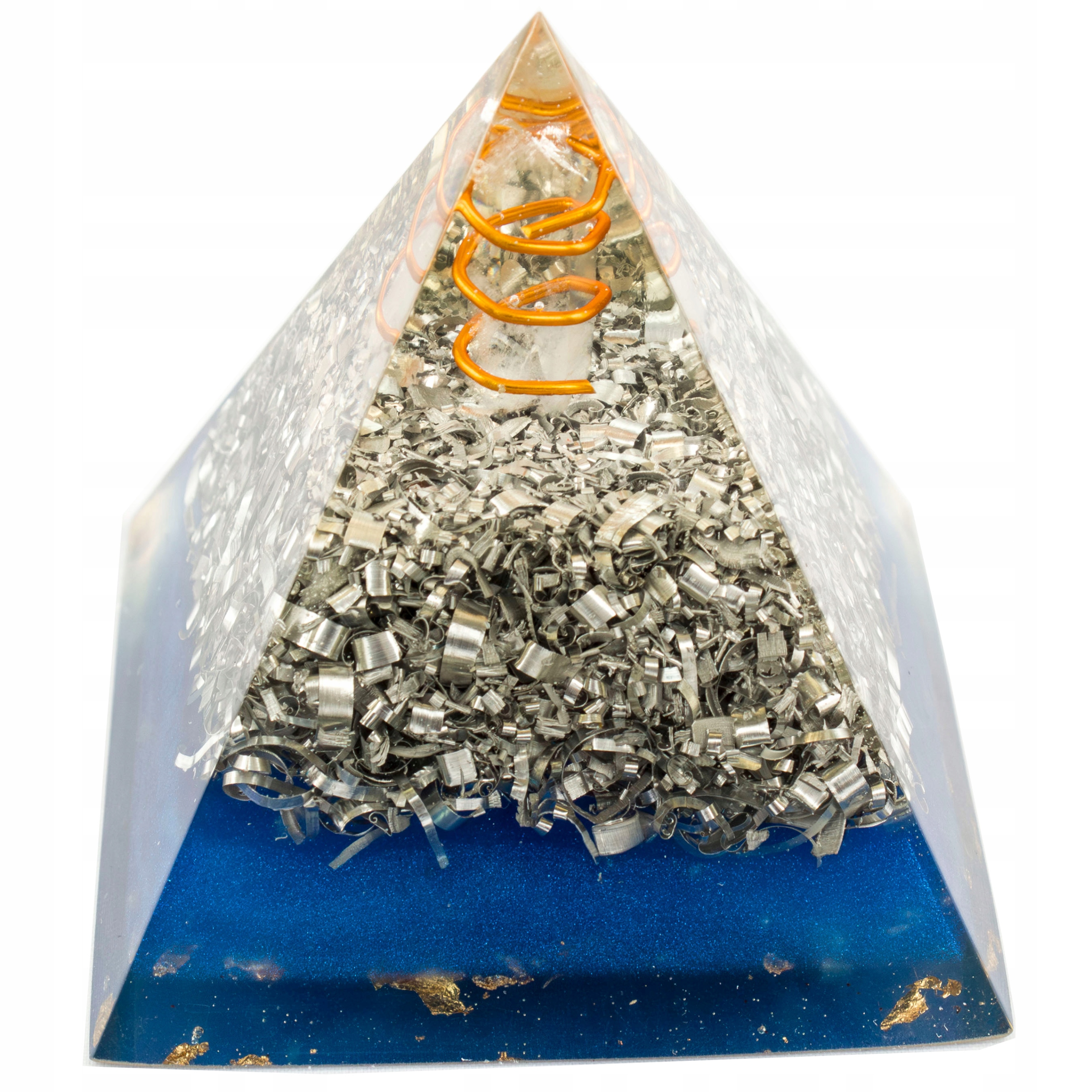 Orgonitová Pyramida Bílý Křišťál Hliník Pyramida Měď Feng Shui 6 cm
