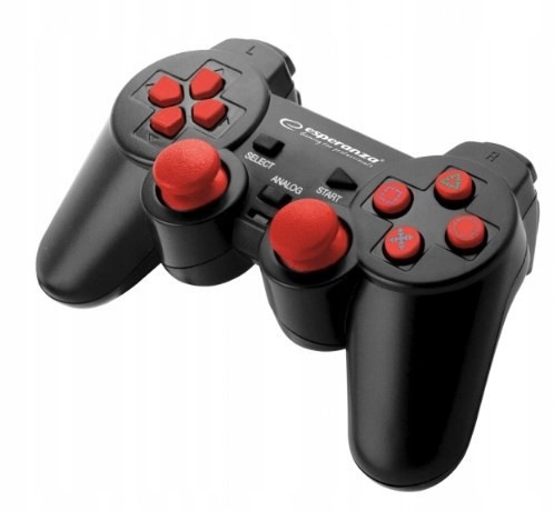 Gamepad Esperanza EGG106R (pc, PS2, PS3 kolor czarny, kolor czerwony)