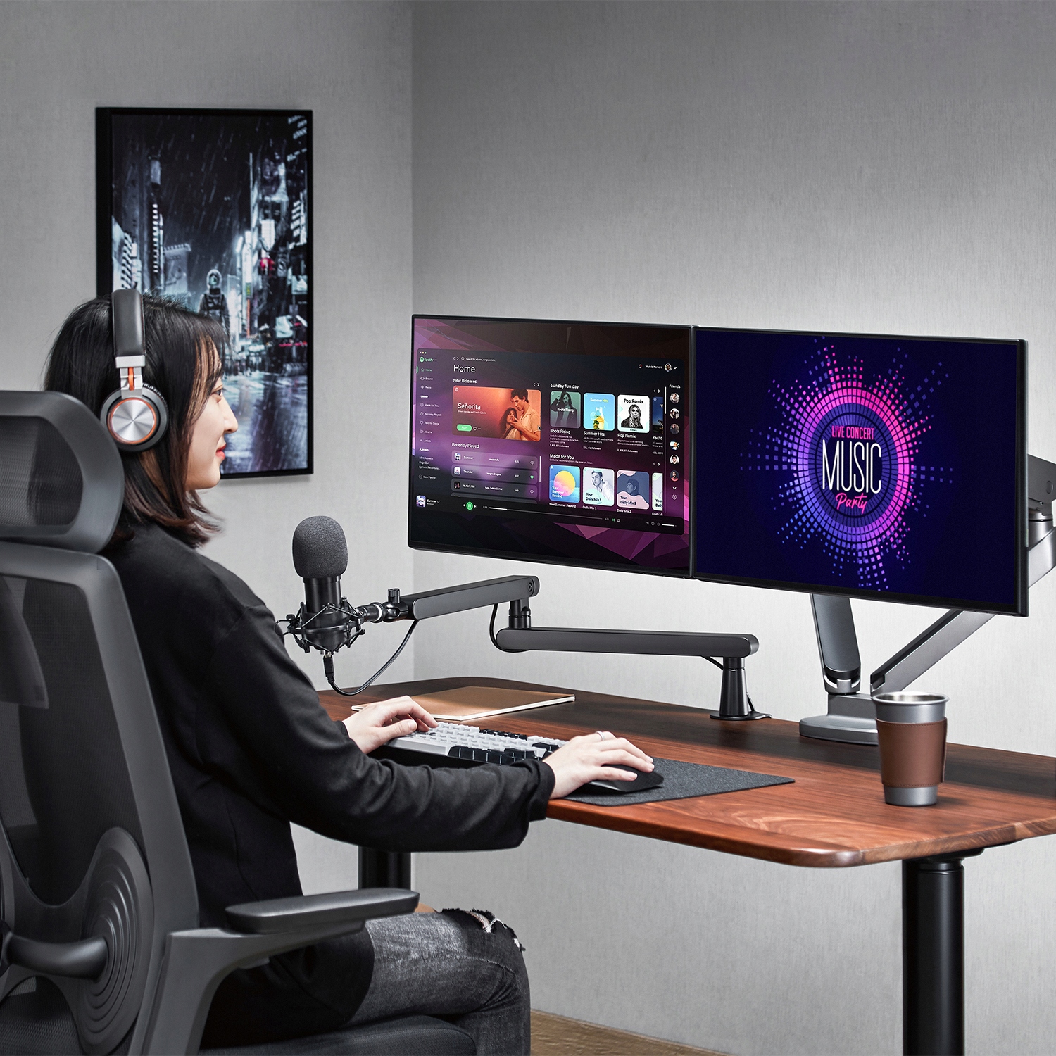 Profesjonalny statyw biurkowy do mikrofonu ramię uchwyt uniwersalny czarny Kod producenta MC-971