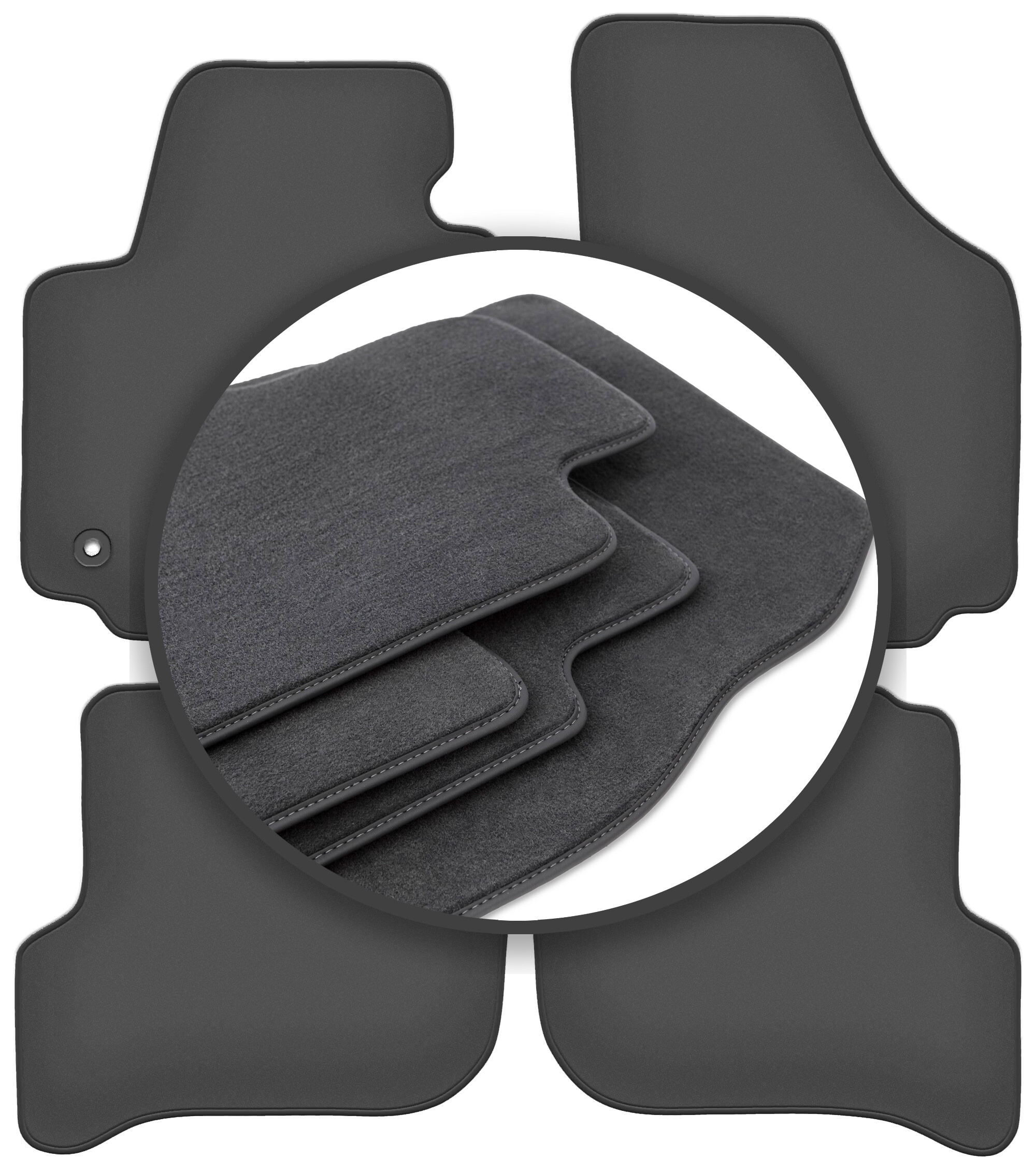 Koberce do auta sivé, hrubé Seat Altea minivan 08.08-15
