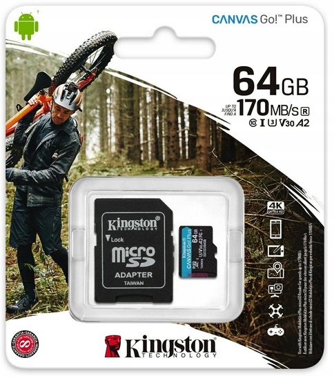 

Kingston Karta microSD 64GB Go Plus 170/70 MB/s