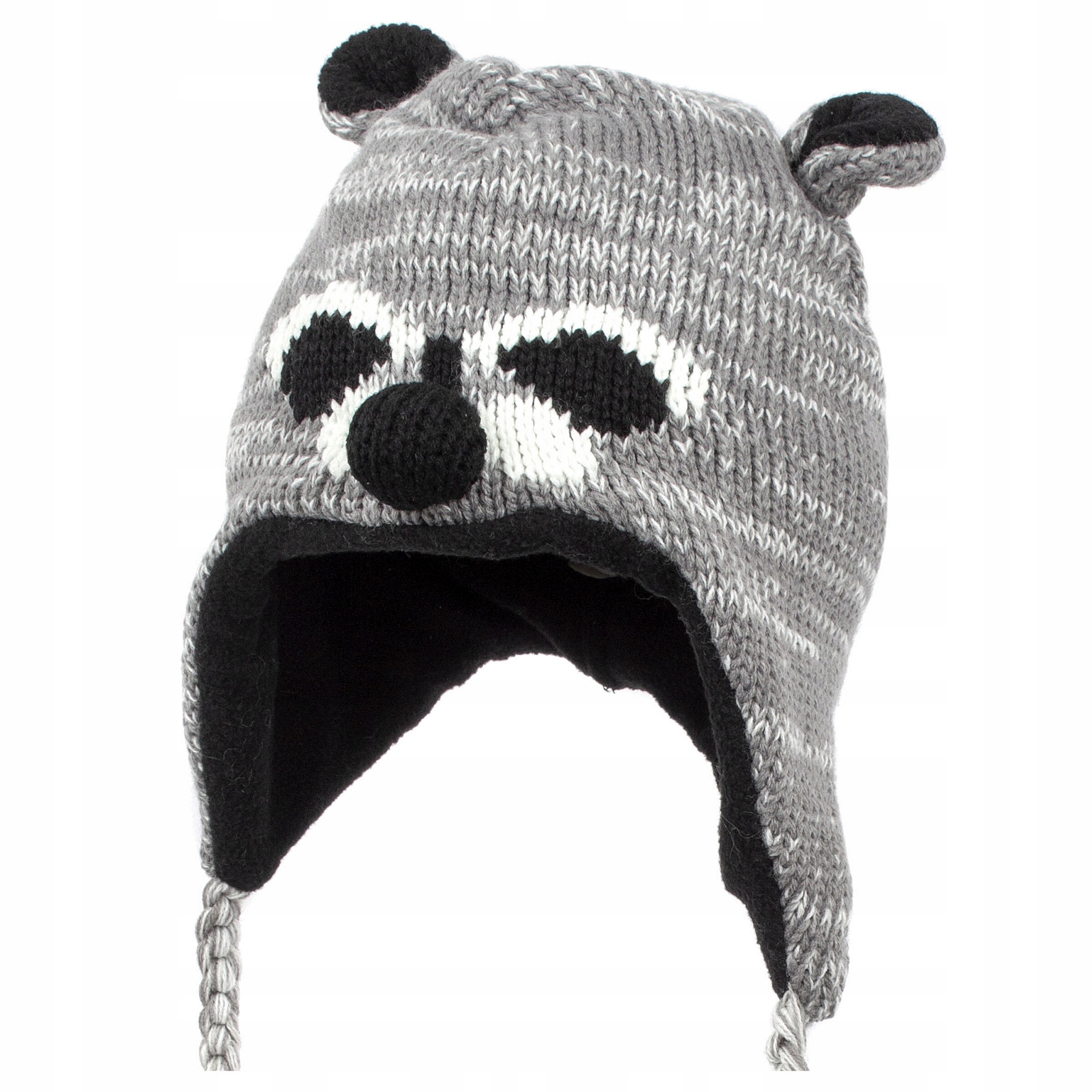 

W248F Czapka Zimowa Dzianinowa Zwierzak Szop