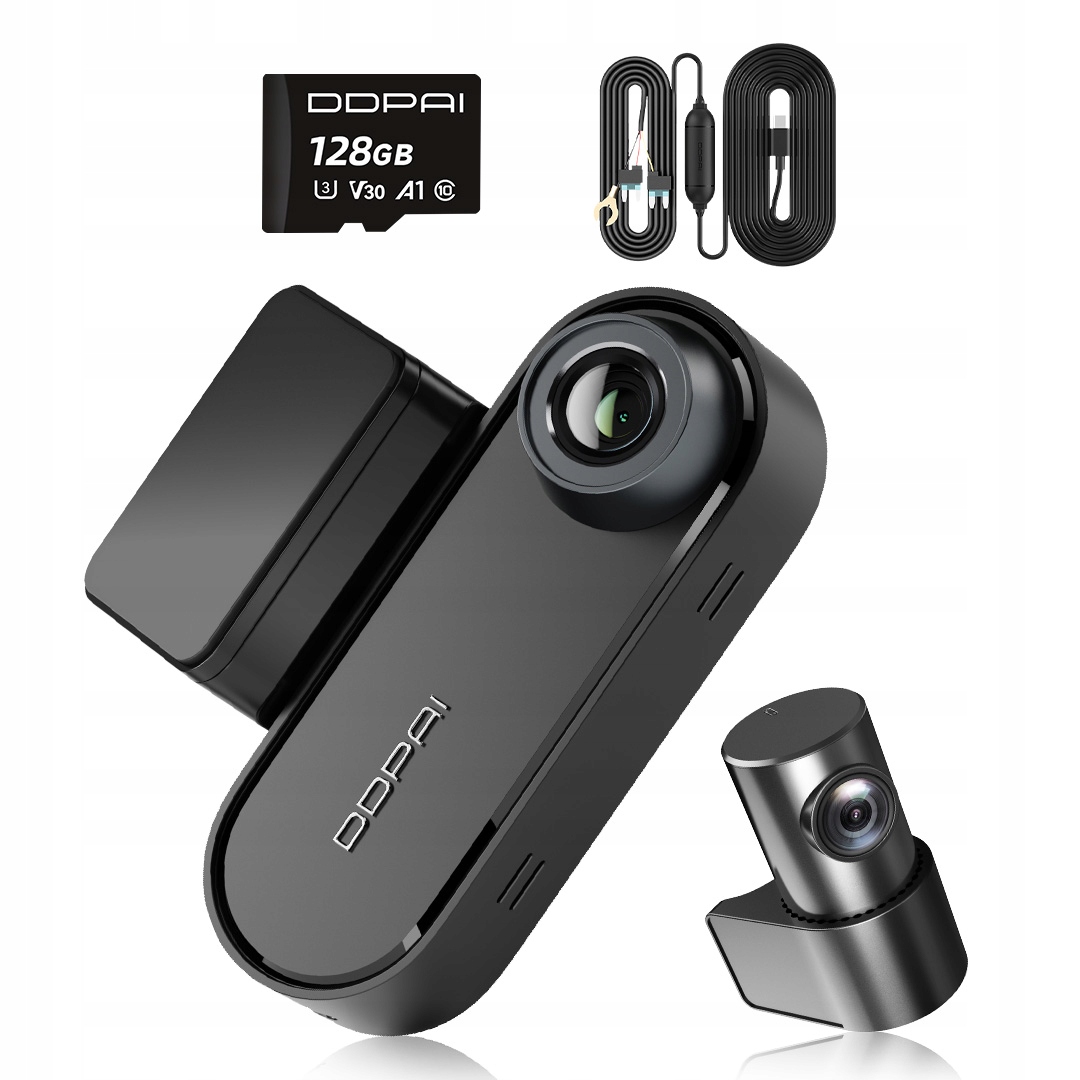 Automobilová Kamera Ddpai Videorekordér N5 Dual 128GB Zadní Hardwire Kit