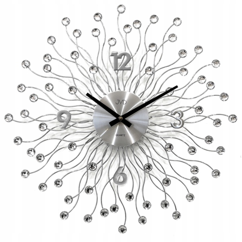

Zegar ścienny Jvd HT116.1 srebrny metalowy 49cm