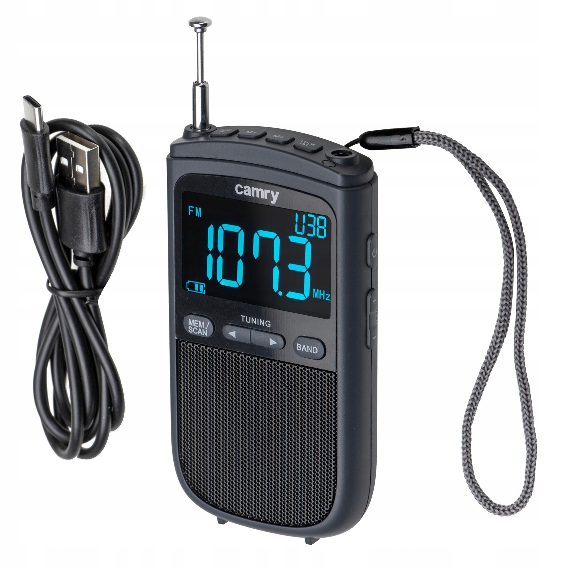 Mini Radio CR 1905 FM/AM - USB C, Alarm, Drzemka, Przenośne