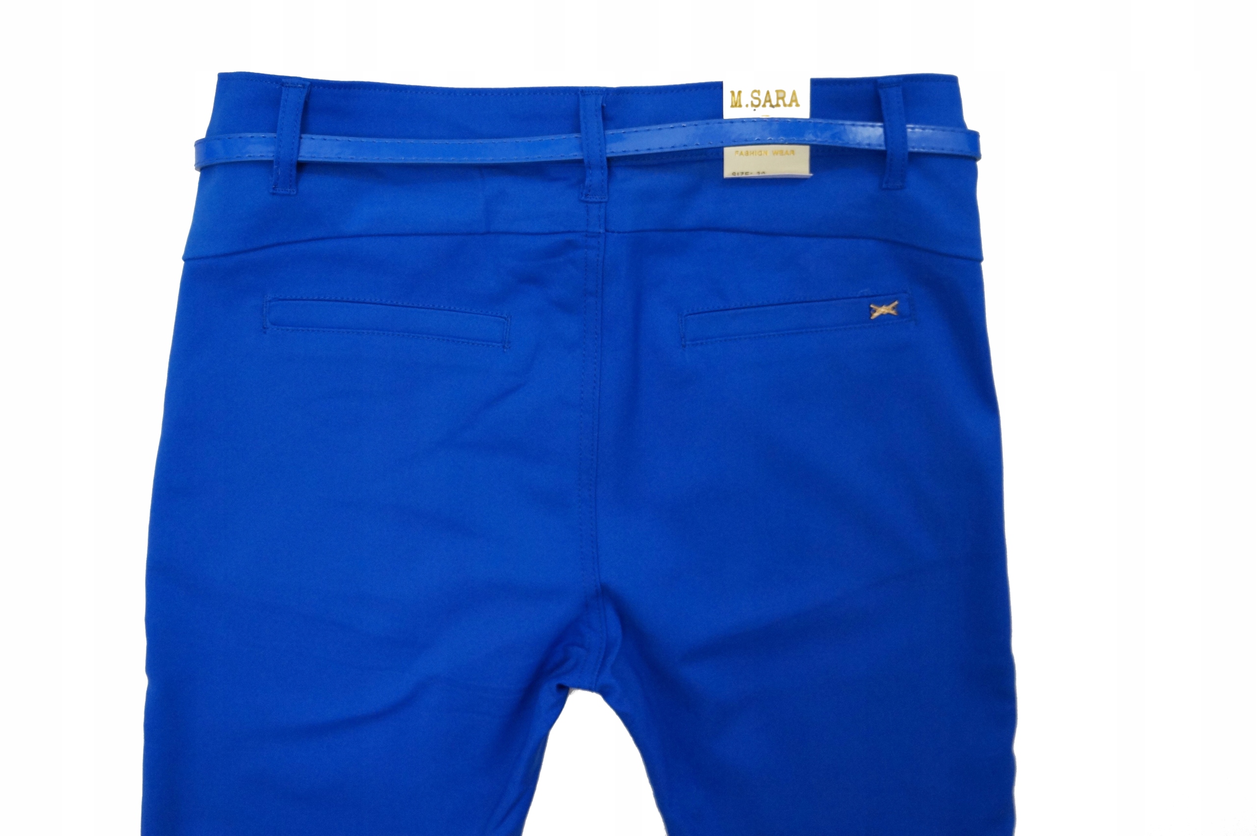 M.SARA ELEGANCKIE SPODNIE CYGARETKI 7/8 WYGODNE ELASTYCZNE Stan (wysokość w pasie) wysoki