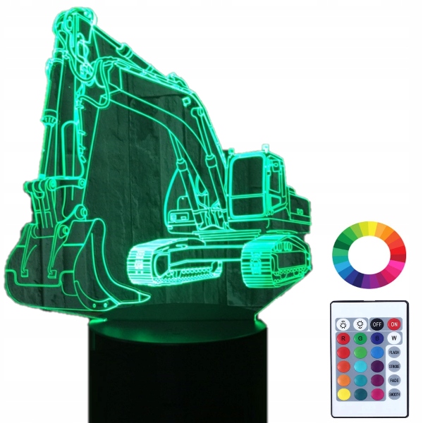 

Lampka Nocna Led 3D Koparka Bob Budowniczy Grawer