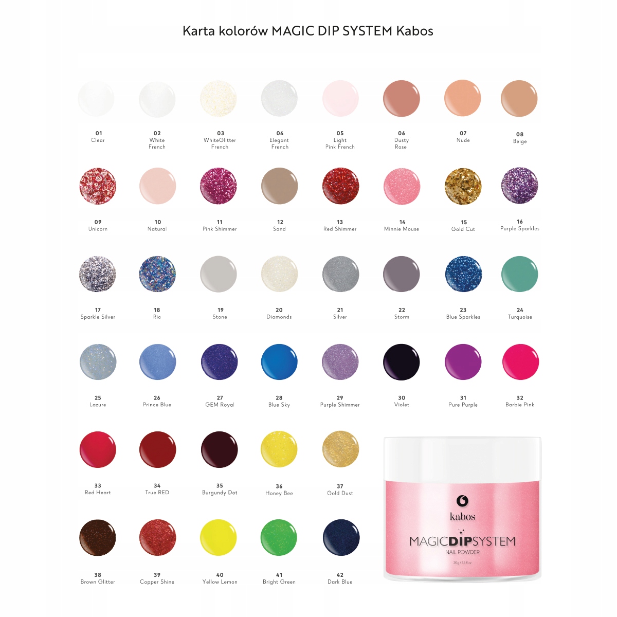 KABOS Baza do manicure tytanowego Magic Dip System Base Gel 14ml Marka Kabos