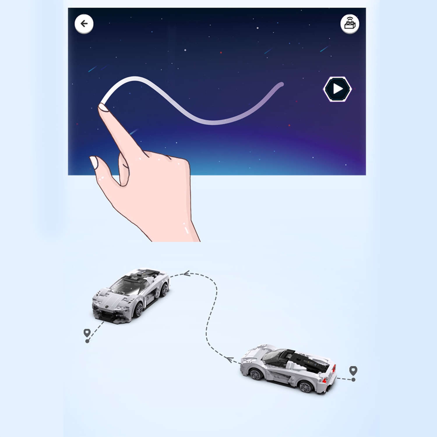 CADA BLOCKS LOTUS EVIJA СПОРТИВНИЙ АВТОМОБІЛЬ НА ДИСТАНЦІЙНОМУ КЕРУВАННІ 308 ЕЛ. RC Матеріал: пластик