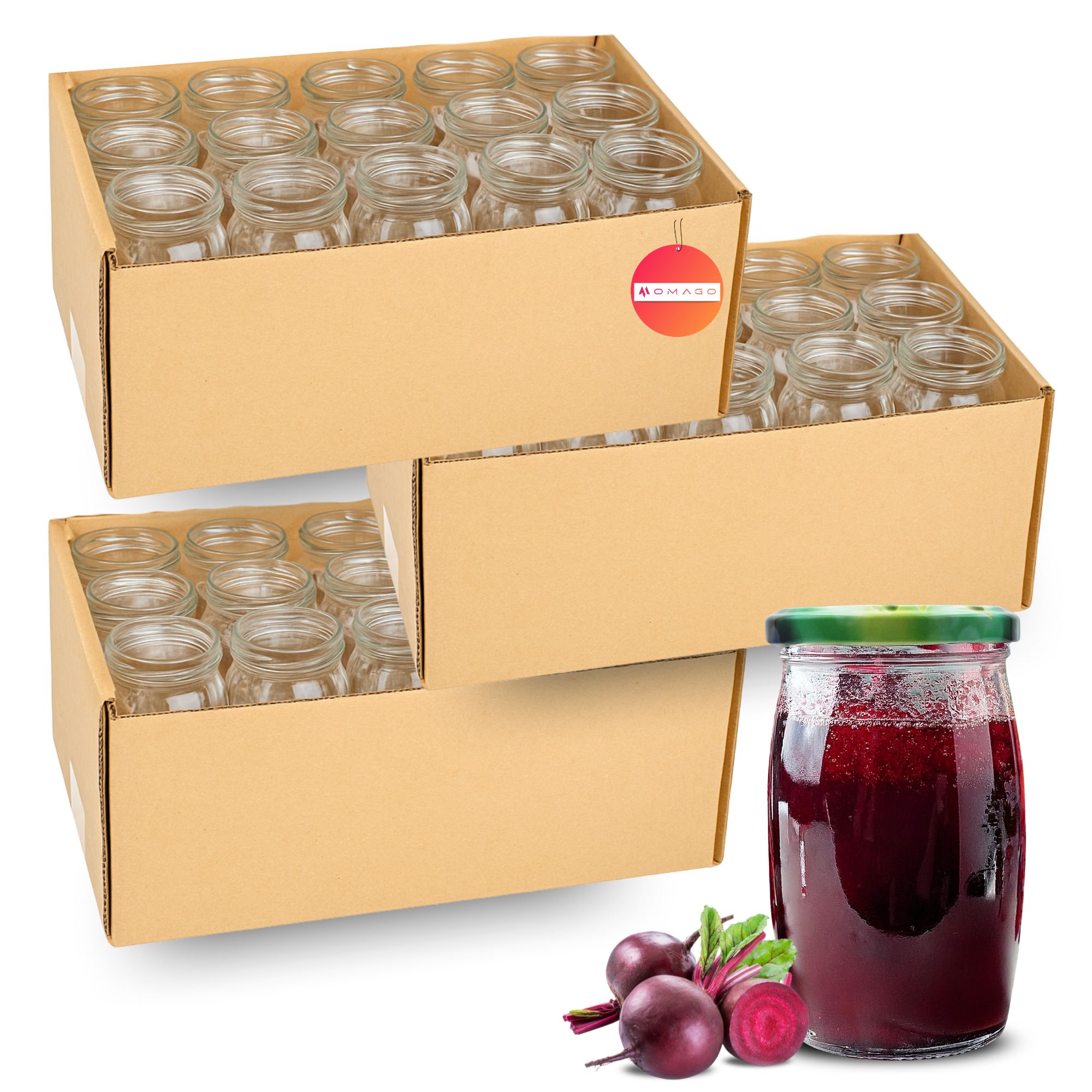 48 x Zavařovací Sklenice Se Šroubovacím Uzávěrem 335 ml Zavařovací Sklenička Na Zavařeniny Džem Povidla Med