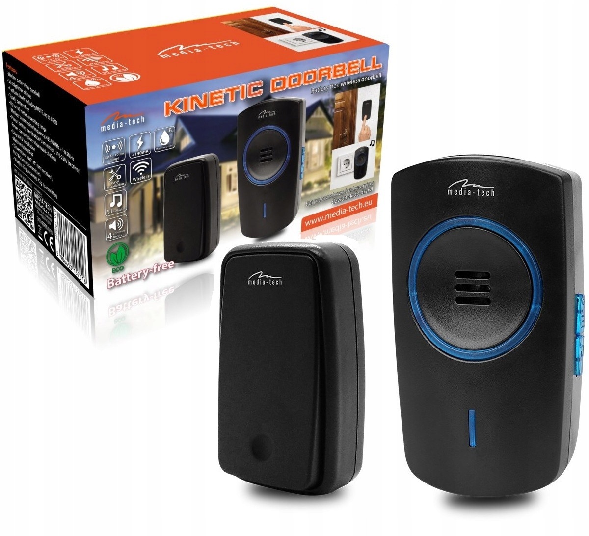 

Dzwonek Kinetyczny Bezprzewodowy 51 Melodii 150M