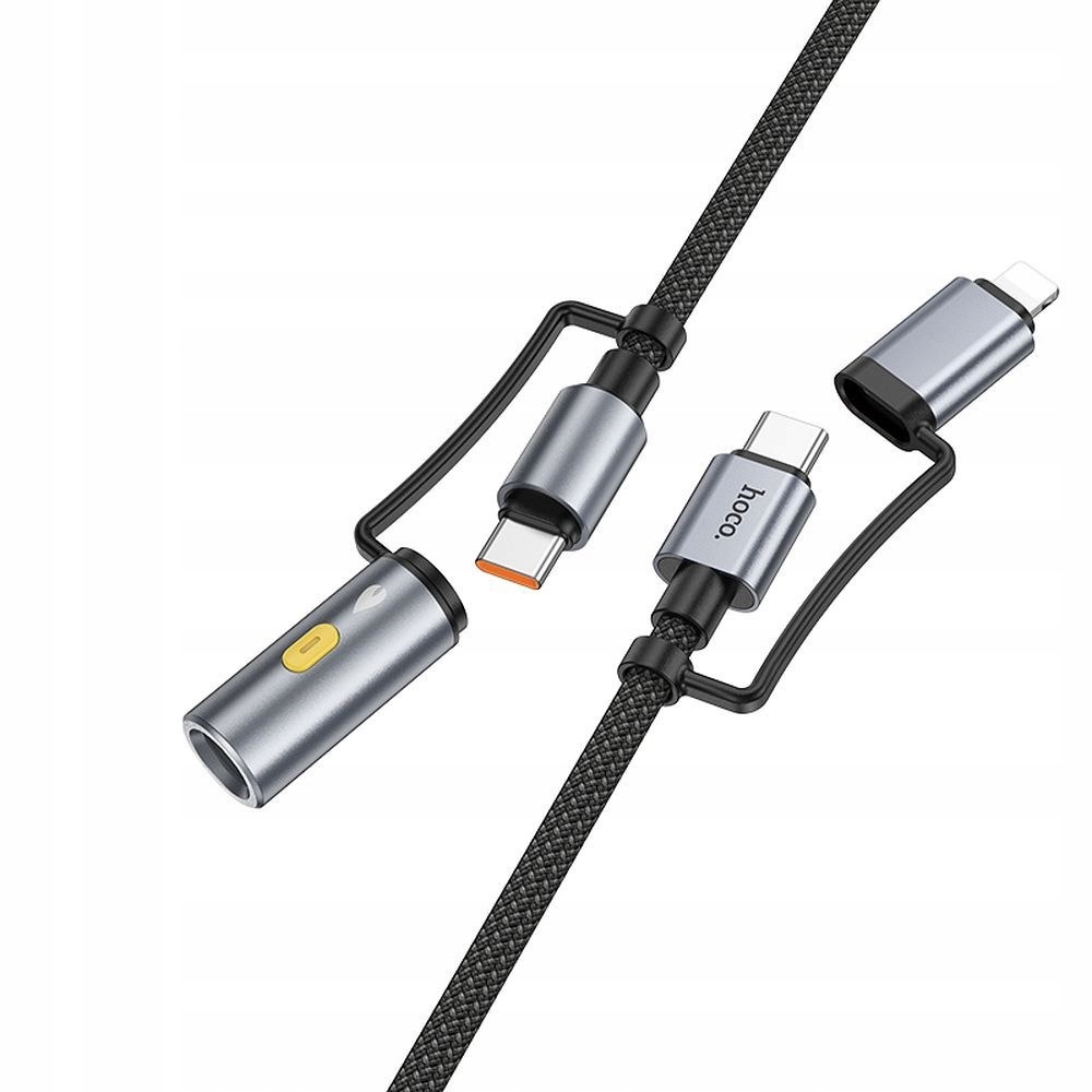 Hoco Kabel All-in-one Usb C Lightning do Usb C Zapalniczka samochodowa