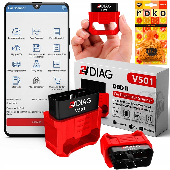 Interfejs ELM327 OBD2 do SsangYong Korando Kyron Musso Rexton Rodius Family