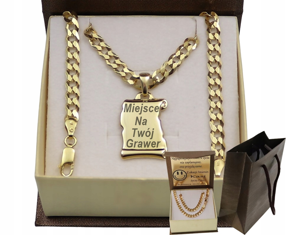 Zlatý Plný Řetízek Pánský Pancr S Přívěskem Ryzost 925 Gravírování Bonus
