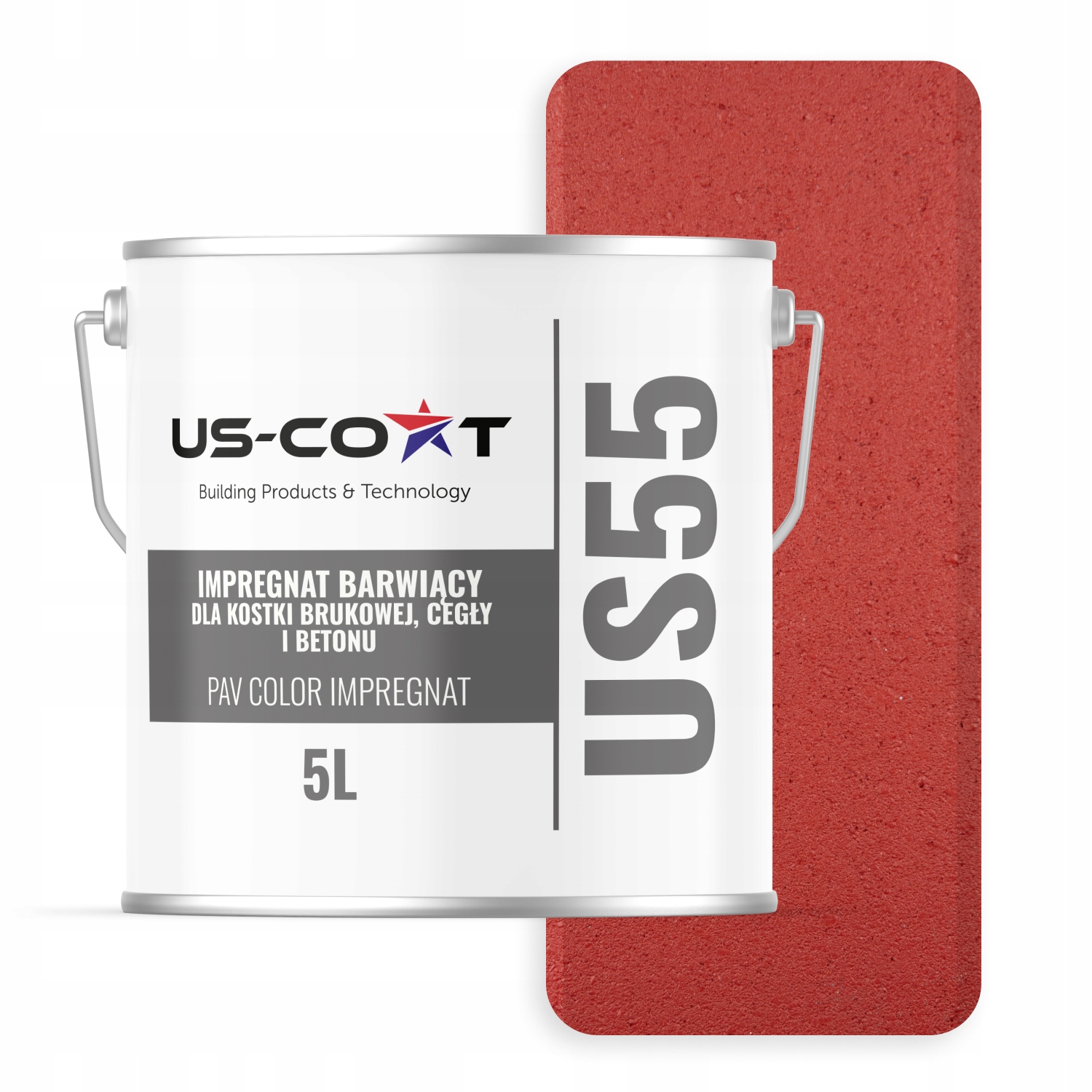 Barvící Impregnát Pro Dlažební Kostky Z Cihel Betonu Červený Signální 5L