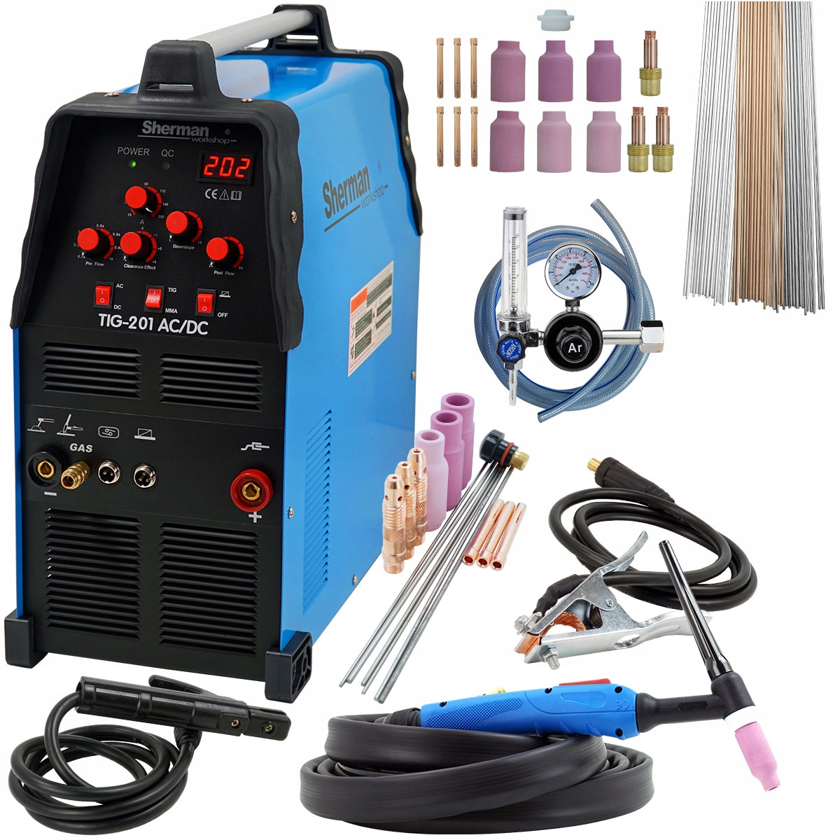 

Spawarka Tig Ac/dc Mma Sherman Tig 201 zestaw