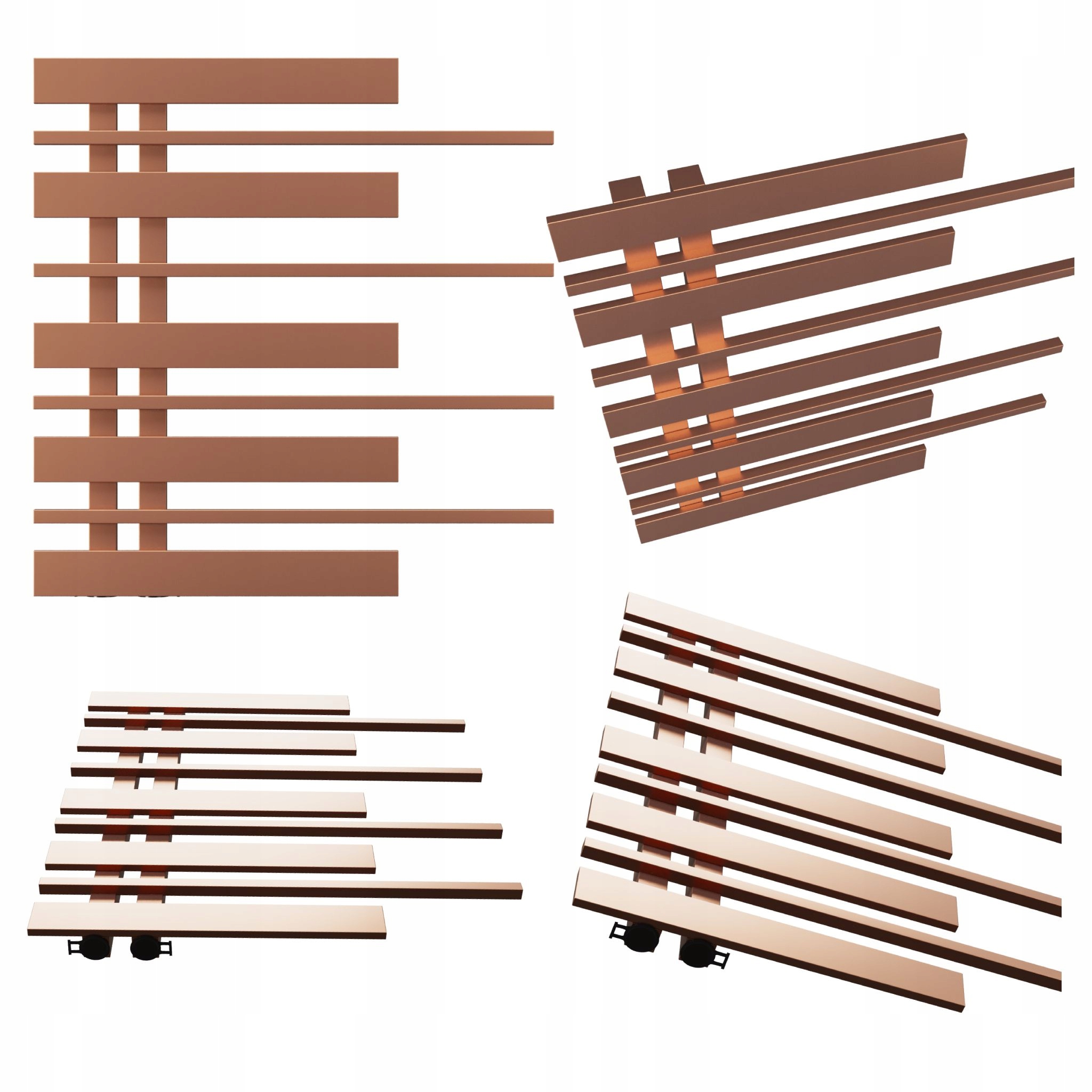 Dekorativní radiátor Piano Levý 585x570 Měď 1