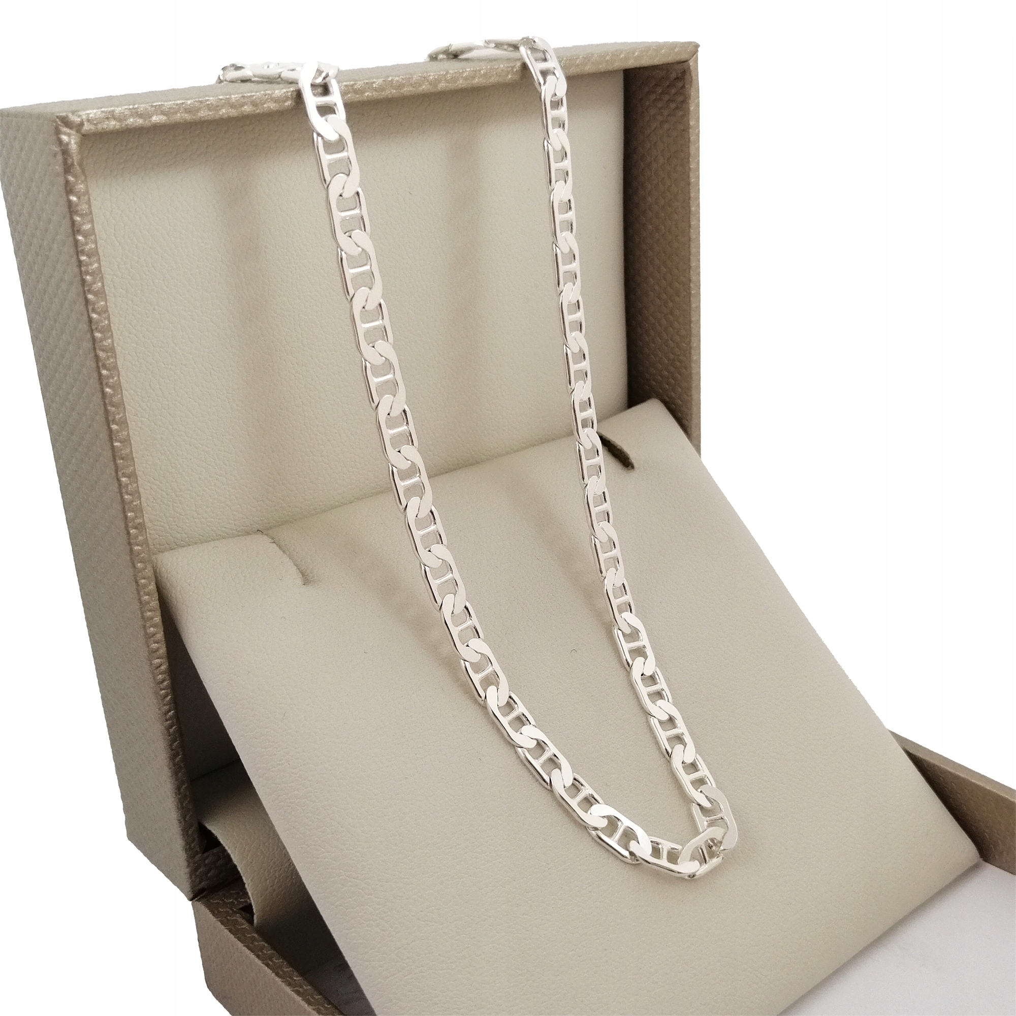 SREBRNY ŁAŃCUSZEK GUCCI 60cm/4,5mm pr 925 + GRATIS Marka Golden Celebrity