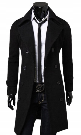 

Zimowy ciepły Płaszcz Męski Z Futerkiem Długi