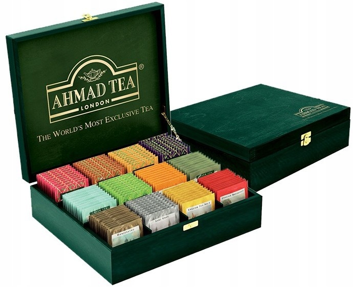 Ekskluzywna Kolekcja Herbat Ahmad Tea w drewnianej skrzynce 12 smaków